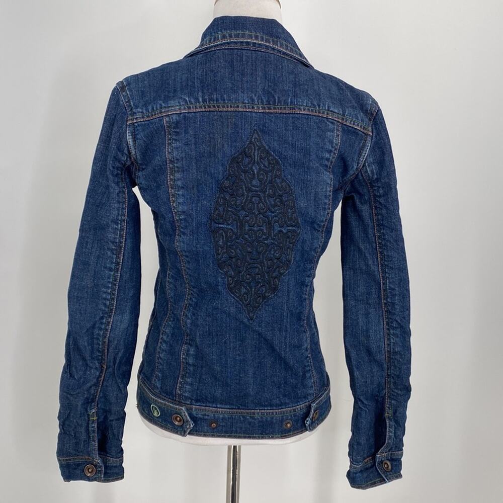 Of The Earth Embroidery Floral Jean Button Jacket Size XS - Picture 6 of 10